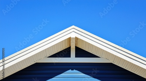 Wallpaper Mural Geometric Roofline Against a Vivid Blue Sky Torontodigital.ca