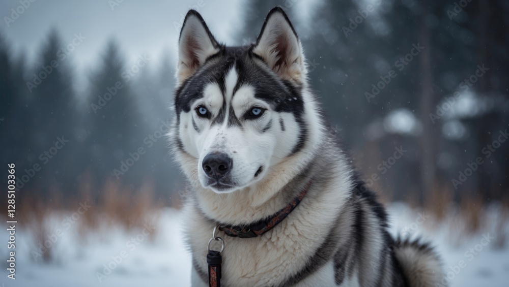 Siberian Husky in a snowy landscape Siberian Husky in a snowy landscape