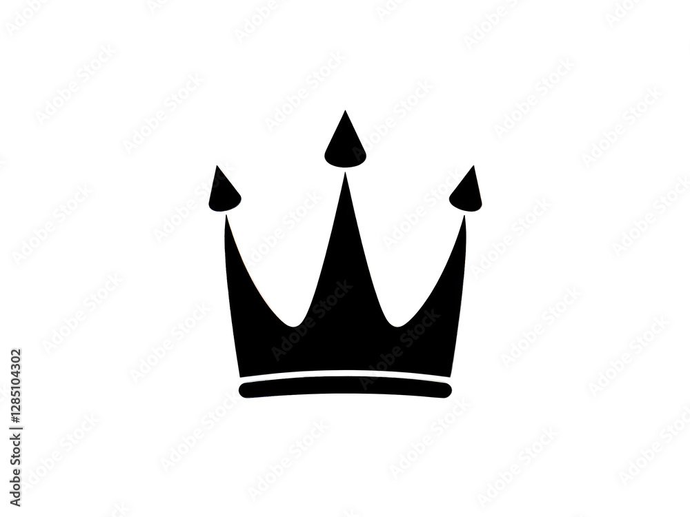 Fototapeta premium A bold black crown icon, perfect for branding, fashion, and luxury-themed designs. Generative AI