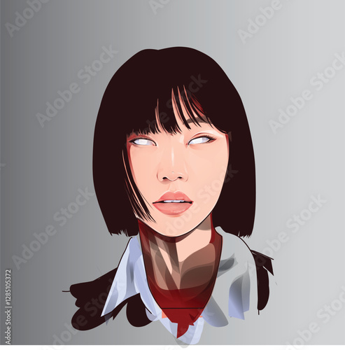 Digital Illustration of a Mysterious Woman’s Portrait