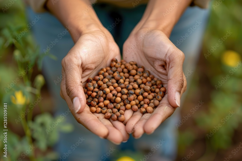 High Detail Picture of Seeds in the Hands of a Woman Closeup Planting High Detail Picture of Seeds in the Hands of a Woman Closeup Planting