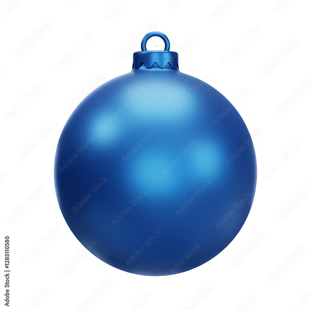 Blue Christmas Ornament Isolated Transparent Background 3D Render