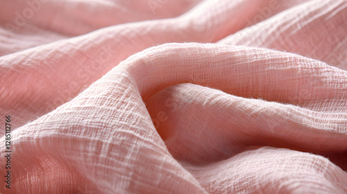 a soft cotton fabric with a light and airy texture, gently folded to create soft creases 