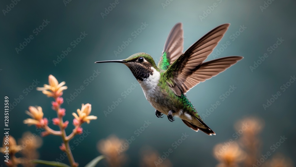 Obraz premium An Anna's Hummingbird in Motion