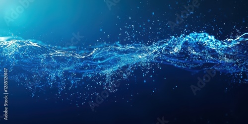 Wallpaper Mural Blue wave with lots of bubbles Torontodigital.ca