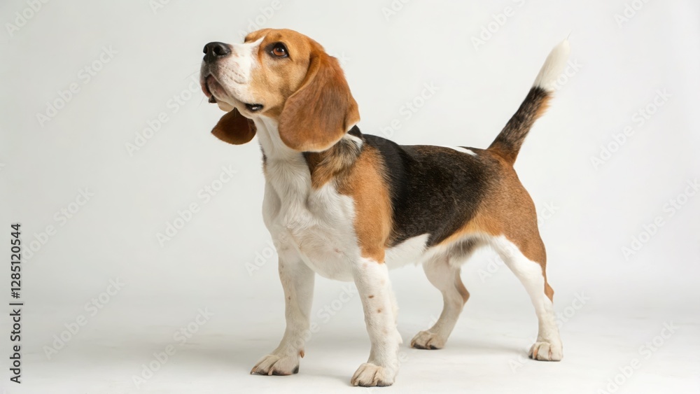 Alert Beagle Standing: Keen Senses Alert Beagle Standing: Keen Senses