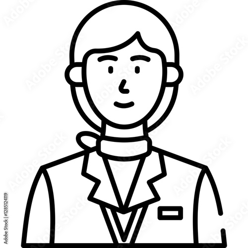 Stewardess Line Icon