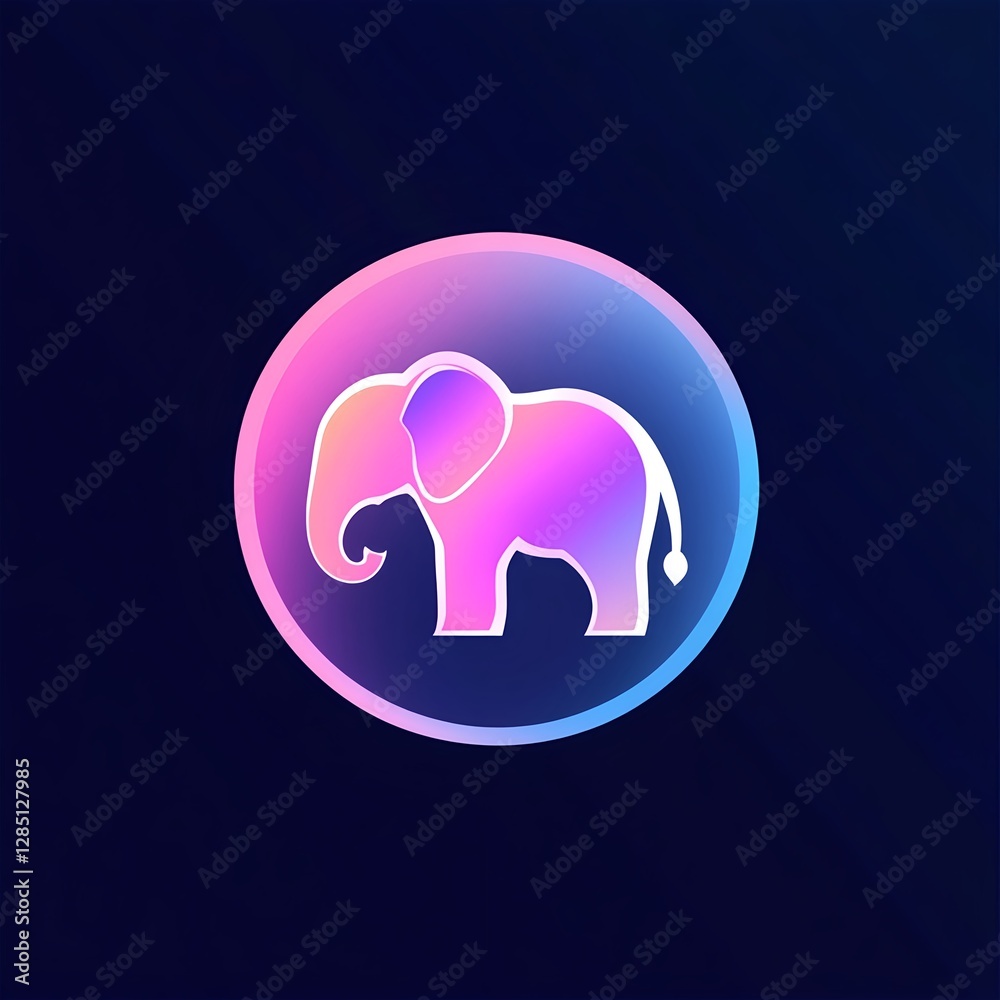 Glowing Elephant: A vibrant logo design, showcasing a radiant pachyderm. Glowing Elephant: A vibrant logo design, showcasing a radiant pachyderm.