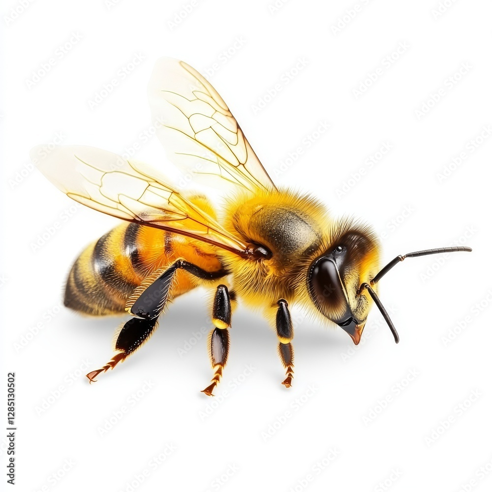 bee isolated on the white background bee isolated on the white background