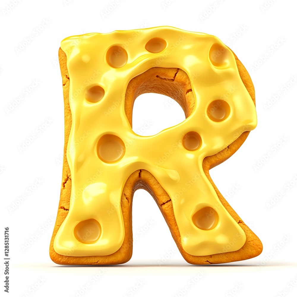Creamy Cheese Letter R: A Delicious Font Design! Creamy Cheese Letter R: A Delicious Font Design!