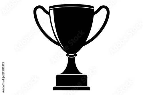 Trophy cup silhouette on white background