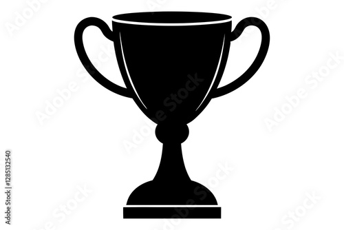 Trophy cup silhouette on white background
