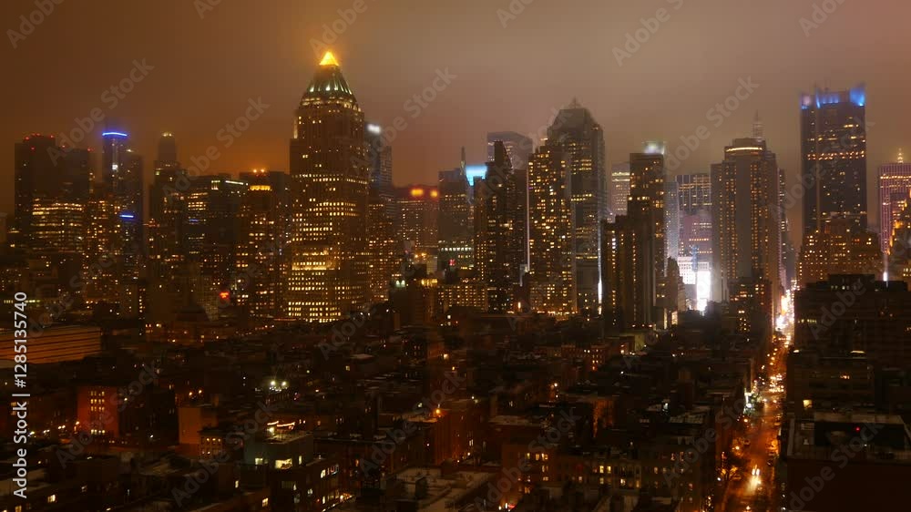 City Lights Flicker against the Darkened Sky City Lights Flicker against the Darkened Sky