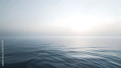 Wallpaper Mural scene of calm sea water with a faint mist hovering just above the surface, blending into the horizon  Torontodigital.ca