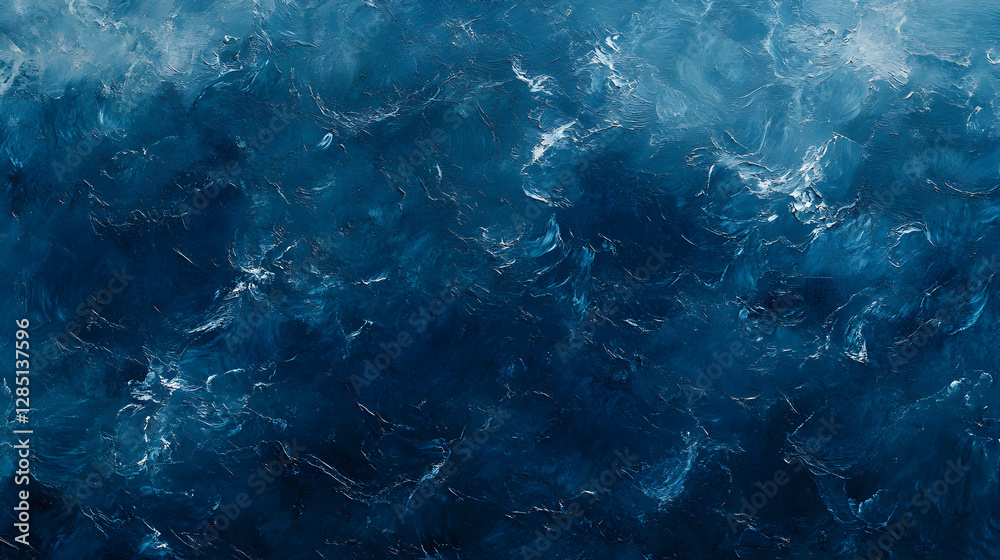 Obraz premium texture with a mix of dark and light blue tones, featuring light ripples and a calm, expansive view 