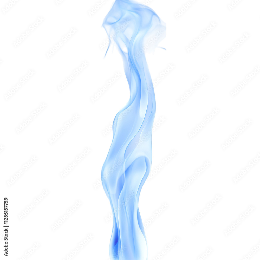 A Steady Gentle Blue Flame from a Laboratory Flame Isolated on Transparent Background A Steady Gentle Blue Flame from a Laboratory Flame Isolated on Transparent Background