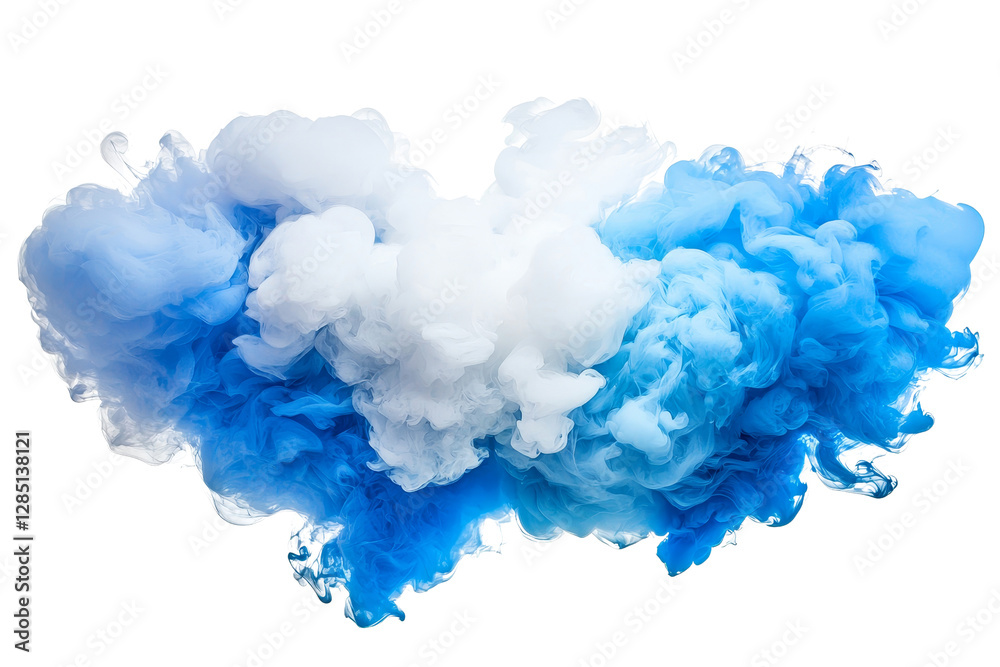 Fototapeta premium Colorful Swirling Smoke in Shades of Blue and White on a Black Background