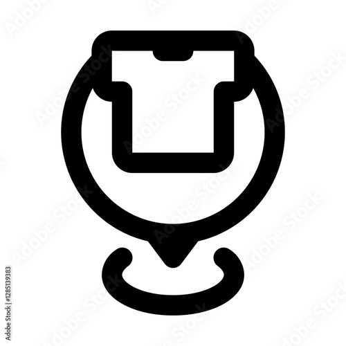 Laundry Location Simple Line Icon. Single icon, line vector icon