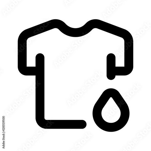 Washing Clothes Simple Line Icon. Single icon, line vector icon