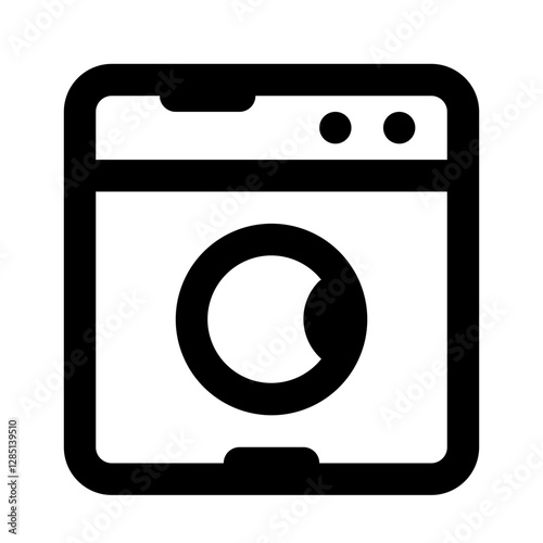 Wash Machine Simple Line Icon. Single icon, line vector icon