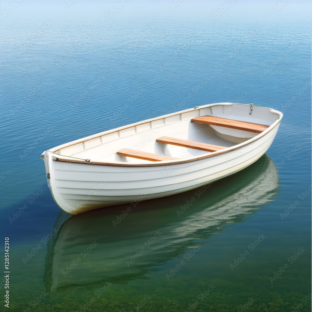 Fototapeta premium Rowboat on calm waters