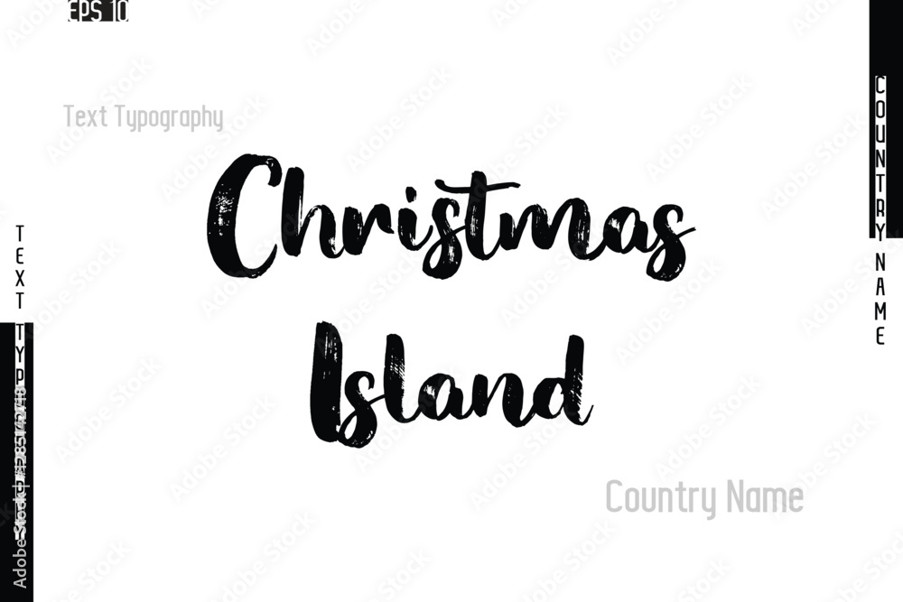 Country Name In Grunge Typography Text Lettering Christmas Island Country Name In Grunge Typography Text Lettering Christmas Island