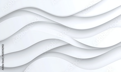 Abstract white waves create a smooth, fluid texture, ideal for modern design concepts.