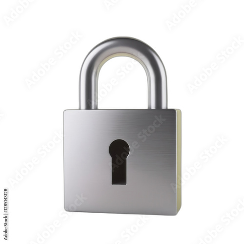 File Encryption Lock Symbol on White Background 