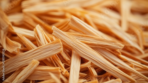 Organic dry shatavari (Asparagus racemosus) sticks. Background texture. Top view