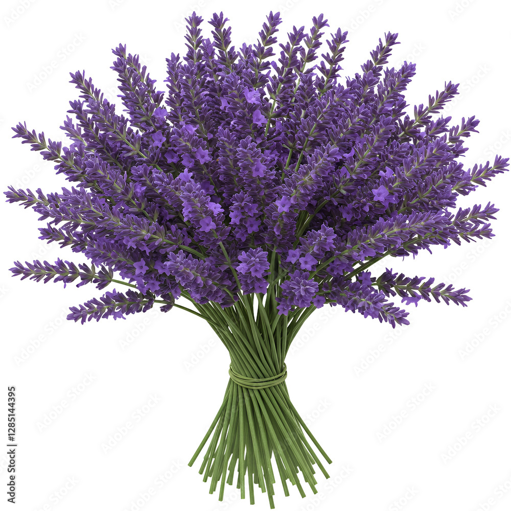 Fototapeta premium Lavender Bouquet Lush Purple Floral Arrangement Isolated Studio Shot
