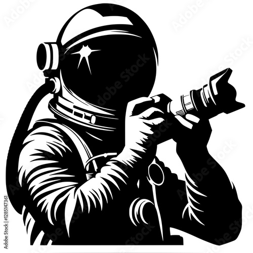 Photographer astronaut silhouette