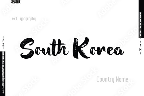 Grunge Typography Lettering Text Of Country Name South Korea