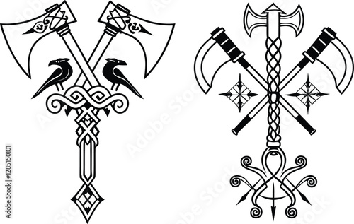 Viking tattoo vector art illustration