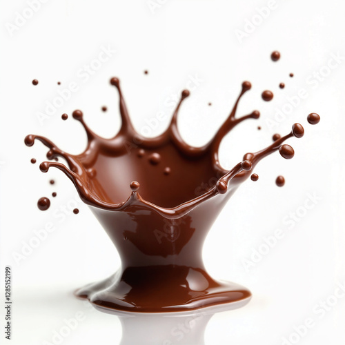Dynamic Splash of Rich Liquid Chocolate