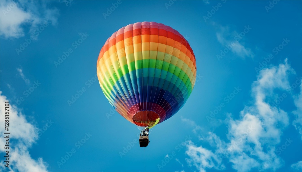 Naklejka premium The vibrant hues of the balloons contrast beautifully with the sky. 