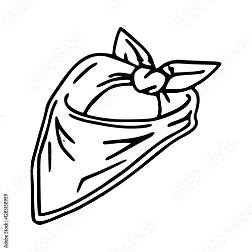 neck scarf outline vector graphic