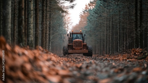 Forest Logging Tractor  Deforestation  Environmental Impact  Heavy Machinery  Nature Conse photo