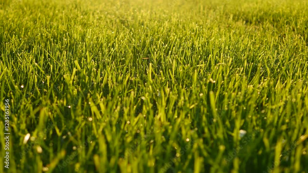 Golden Sunlight Bathes the Grass Background Golden Sunlight Bathes the Grass Background