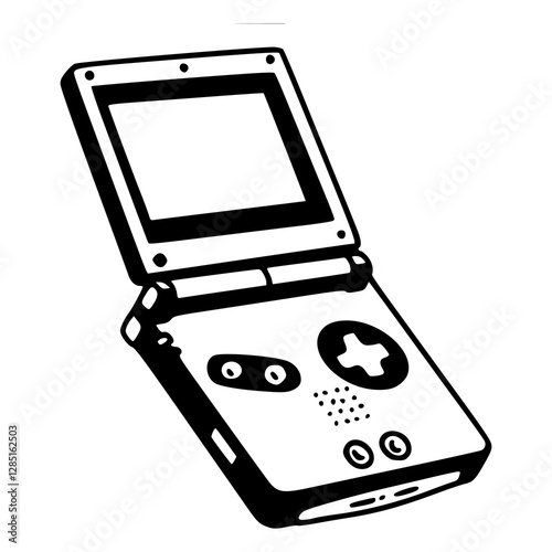 game boy advance SP outline vector illustration