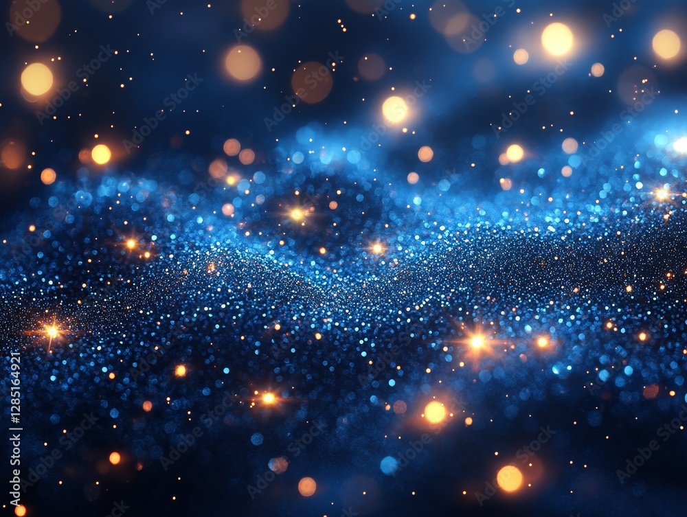 Fototapeta premium Radiant Nightfall Illumination Serenity with Sparkling Bokeh and Ethereal Dust Particles