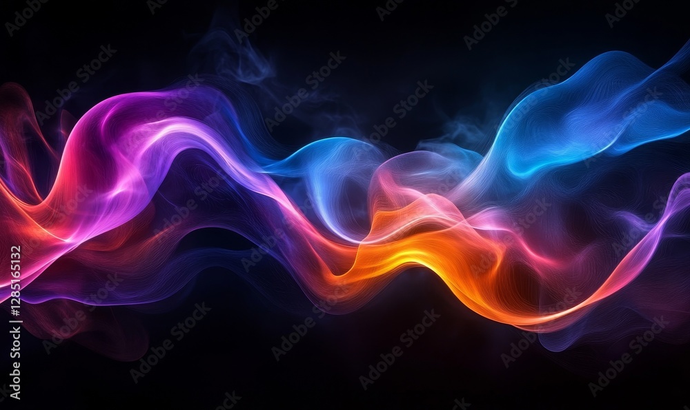 Neon Abstract Lines, Generative AI Neon Abstract Lines, Generative AI