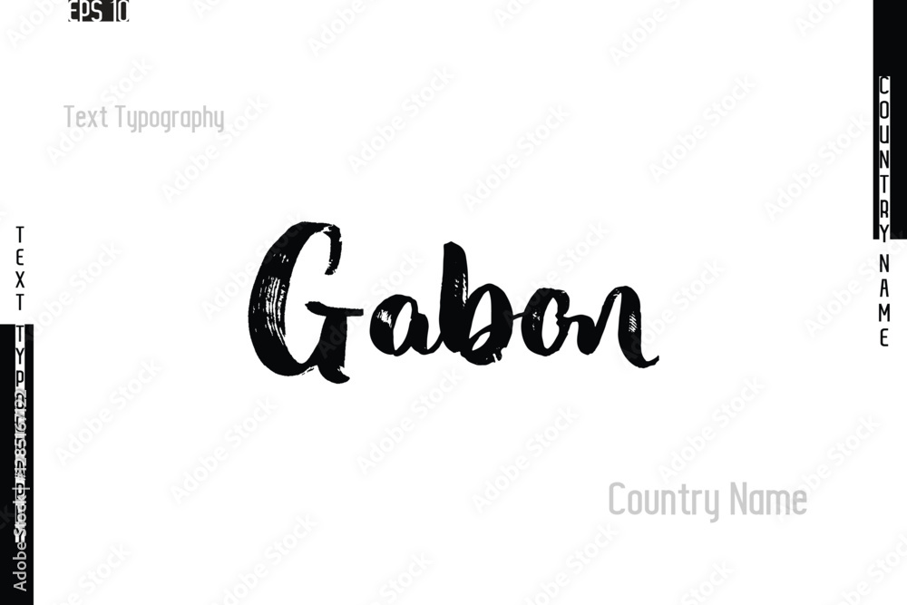 Gabon Country Name In Grunge Typography Text Lettering Gabon Country Name In Grunge Typography Text Lettering
