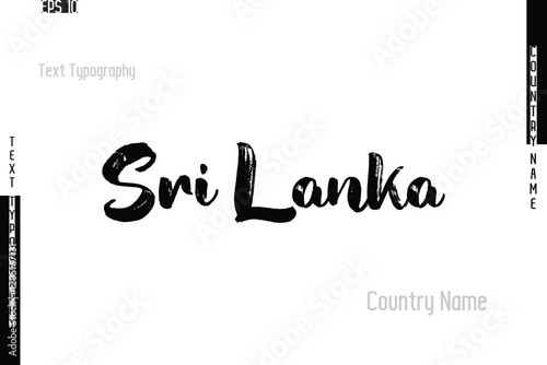 Grunge Typography Lettering Text Of Country Name Sri Lanka.