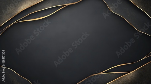 Obraz na płótnie Elegant dark background framed by golden edges, perfect for text overlays or presentations. w salonie
