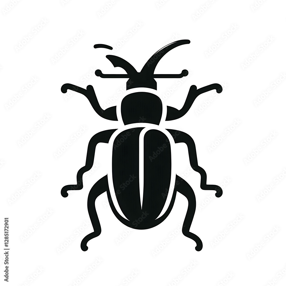 Flat and minimalist Weevil insects icon of silhouette illustration isolated on white background Flat and minimalist Weevil insects icon of silhouette illustration isolated on white background