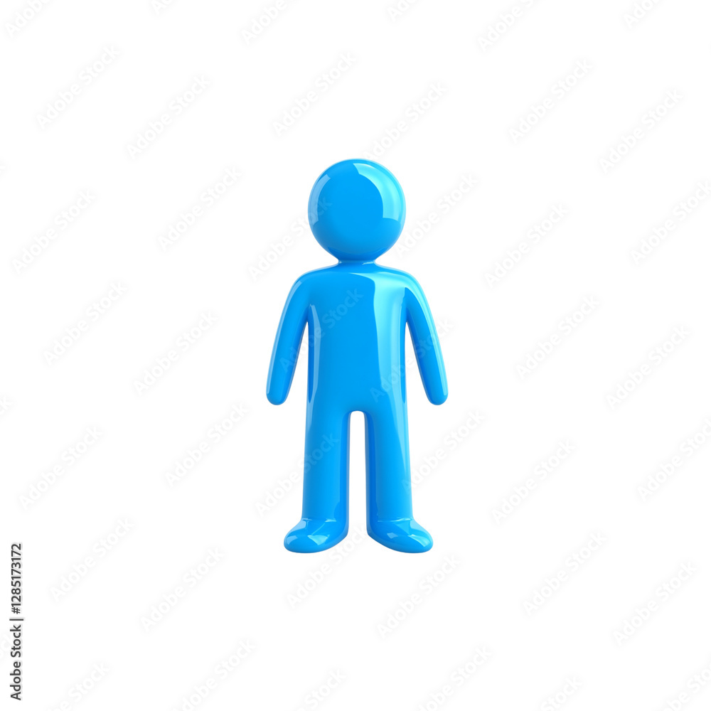 3D blue man symbol, white background
3D blue man symbol, white background