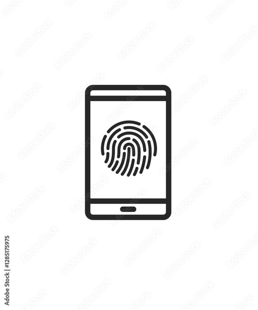 Fingerprint security on smartphone stock illustration Fingerprint security on smartphone stock illustration