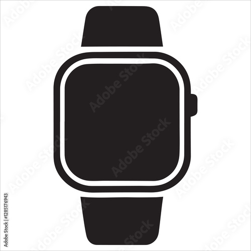 Smartwatches with Heart Icon Vector Illustration, Smartwatch, Fitness Tracker Flat Icon. Pixel Perfect. For Mobile and Web.Smartwatches with Heart Health Display