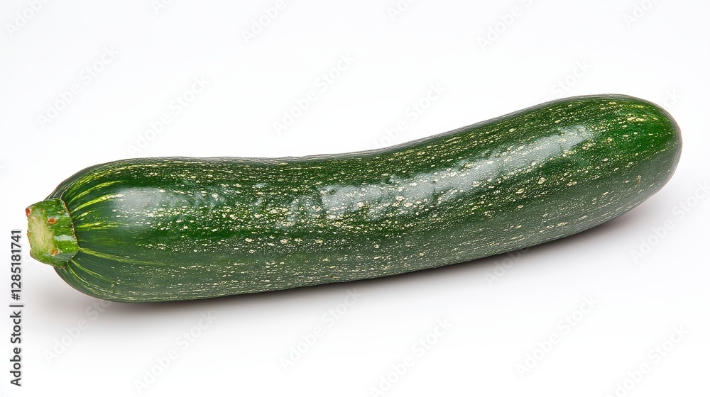 Dark Green Speckled Zucchini On White Background Dark Green Speckled Zucchini On White Background