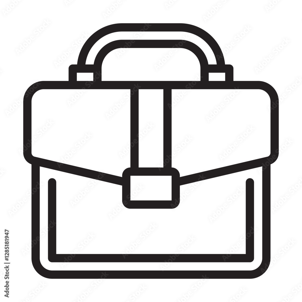 Minimalist outline icon of a business briefcase symbolizing work, career, office, and professional life. Perfect for business, corporate, and job-related design concepts. Minimalist outline icon of a business briefcase symbolizing work, career, office, and professional life. Perfect for business, corporate, and job-related design concepts.